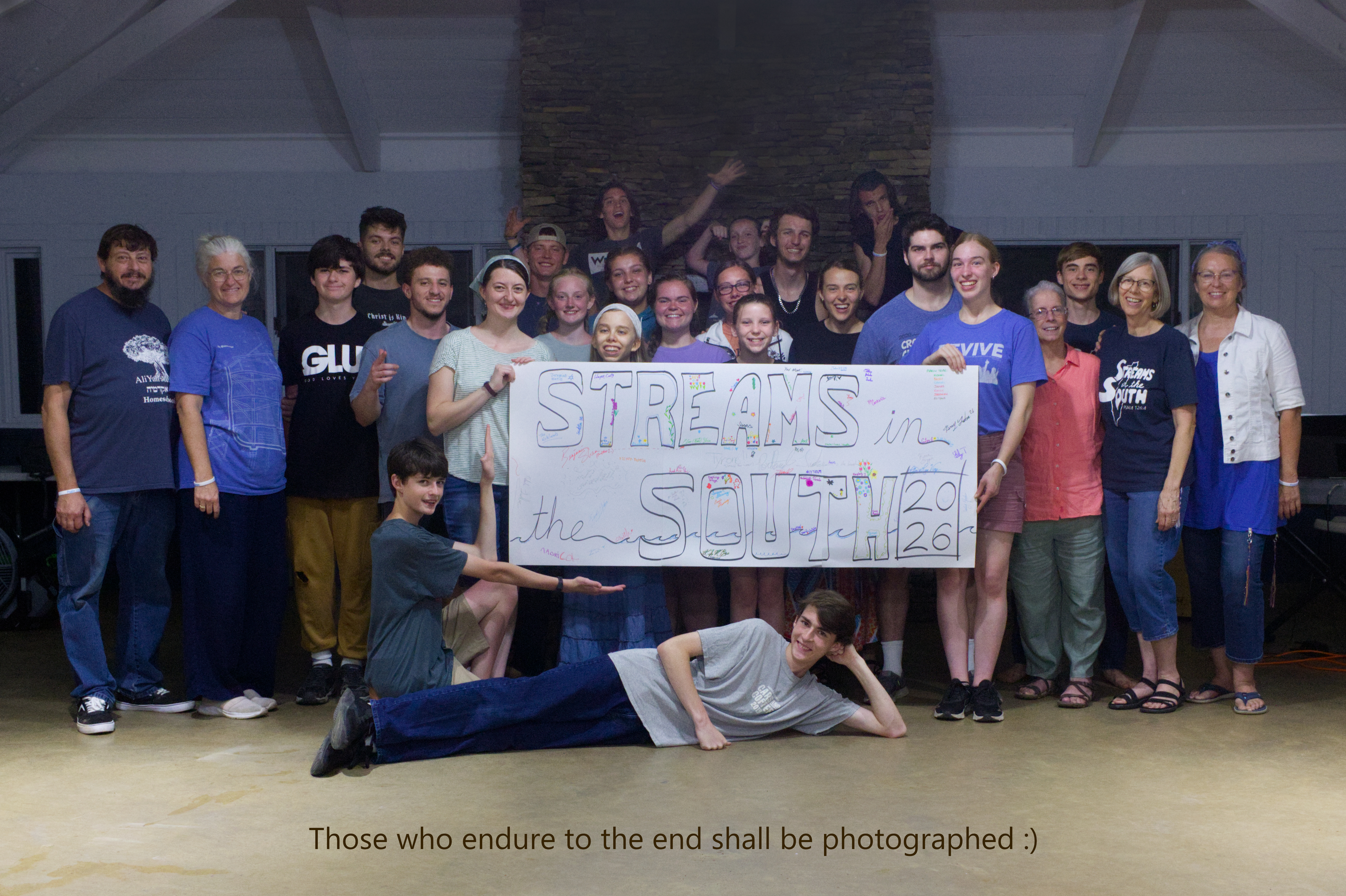 (Streams in the South registrants inside Group Shelter Number One)